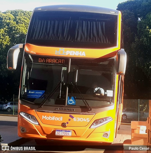 Empresa de Ônibus Nossa Senhora da Penha 63045 na cidade de Araçatuba, São Paulo, Brasil, por Paulo Cesar. ID da foto: 11771456.