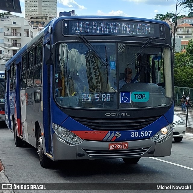 Empresa de Ônibus Vila Galvão 30.597 na cidade de São Paulo, São Paulo, Brasil, por Michel Nowacki. Número da foto: #11771090.