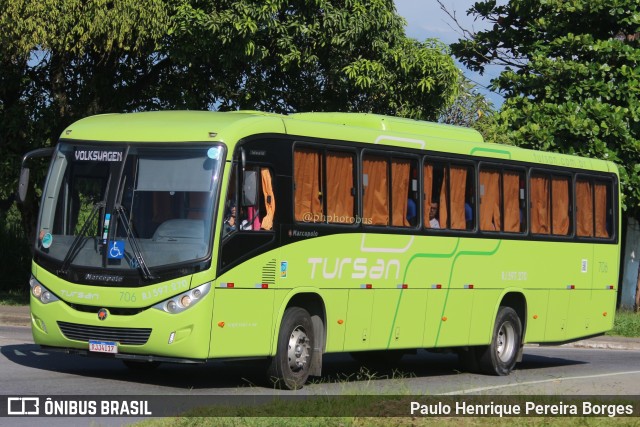 Tursan - Turismo Santo André 706 na cidade de Resende, Rio de Janeiro, Brasil, por Paulo Henrique Pereira Borges. ID da foto: 11769693.