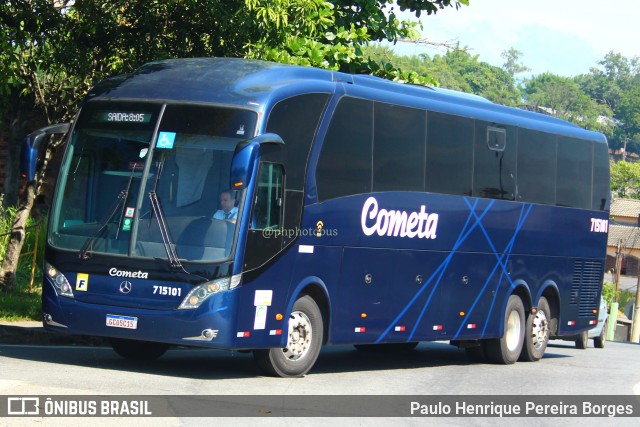 Viação Cometa 715101 na cidade de Resende, Rio de Janeiro, Brasil, por Paulo Henrique Pereira Borges. ID da foto: 11769739.