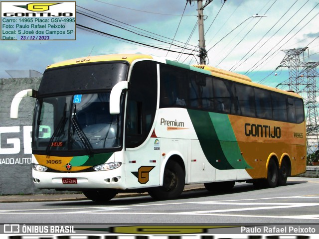 Empresa Gontijo de Transportes 14965 na cidade de São José dos Campos, São Paulo, Brasil, por Paulo Rafael Peixoto. ID da foto: 11771995.