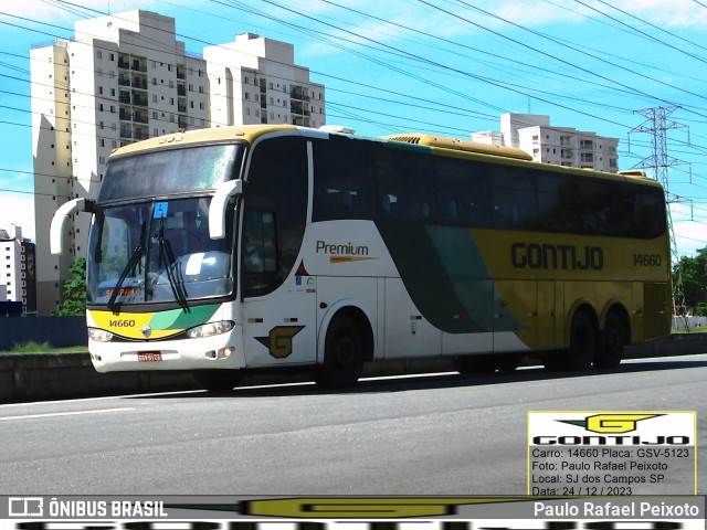 Empresa Gontijo de Transportes 14660 na cidade de São José dos Campos, São Paulo, Brasil, por Paulo Rafael Peixoto. ID da foto: 11771993.