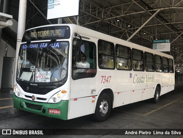 Empresa de Transportes Costa Verde 7347 na cidade de Lauro de Freitas, Bahia, Brasil, por André Pietro  Lima da Silva. ID da foto: 11771795.