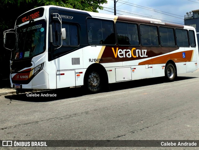 Auto Ônibus Vera Cruz RJ 104.016 na cidade de Duque de Caxias, Rio de Janeiro, Brasil, por Calebe Andrade. ID da foto: 11776316.