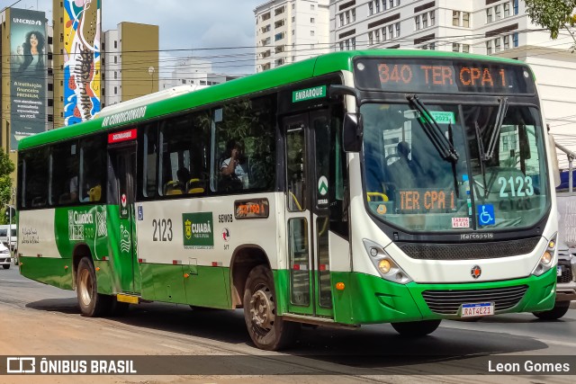 Rápido Cuiabá Transporte Urbano 2123 na cidade de Cuiabá, Mato Grosso, Brasil, por Leon Gomes. ID da foto: 11776772.