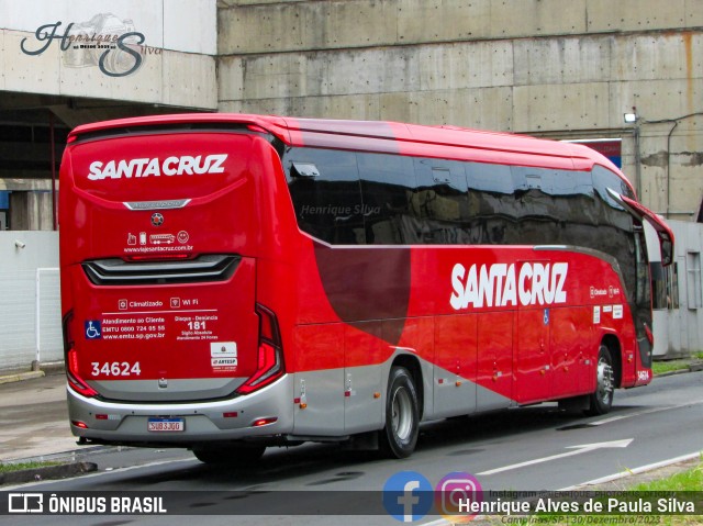 Viação Santa Cruz 34624 na cidade de Campinas, São Paulo, Brasil, por Henrique Alves de Paula Silva. ID da foto: 11775387.