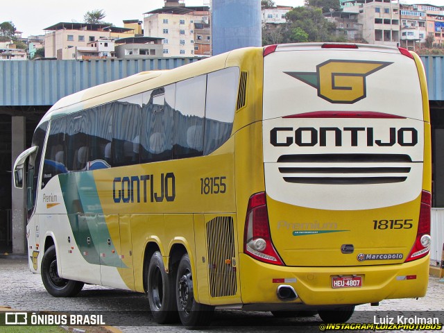 Empresa Gontijo de Transportes 18155 na cidade de Juiz de Fora, Minas Gerais, Brasil, por Luiz Krolman. ID da foto: 11779686.