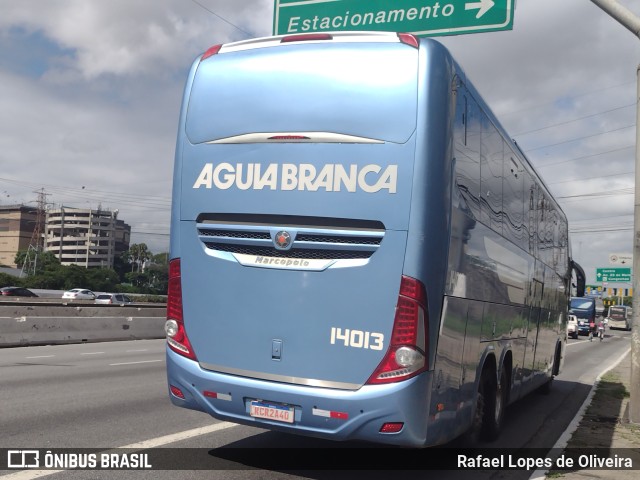 Viação Águia Branca 14013 na cidade de São Paulo, São Paulo, Brasil, por Rafael Lopes de Oliveira. Número da foto: #11778040.