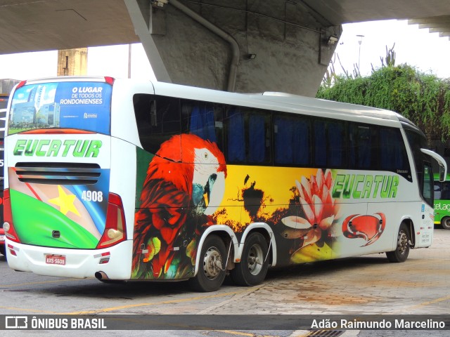 Eucatur - Empresa União Cascavel de Transportes e Turismo 4908 na cidade de Belo Horizonte, Minas Gerais, Brasil, por Adão Raimundo Marcelino. ID da foto: 11777650.