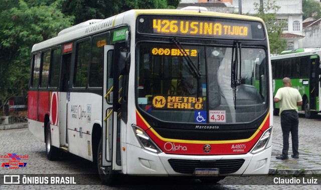 Auto Viação Alpha A48075 na cidade de Rio de Janeiro, Rio de Janeiro, Brasil, por Claudio Luiz. Número da foto: #11780255.