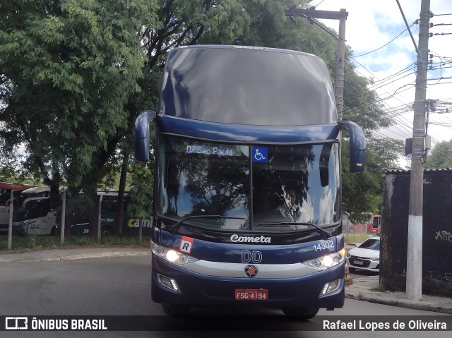 Viação Cometa 14302 na cidade de São Paulo, São Paulo, Brasil, por Rafael Lopes de Oliveira. Número da foto: #11784766.