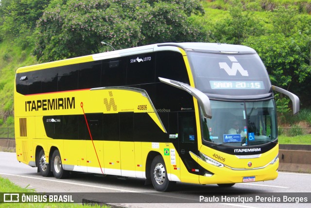 Viação Nova Itapemirim 40806 na cidade de Piraí, Rio de Janeiro, Brasil, por Paulo Henrique Pereira Borges. ID da foto: 11784307.