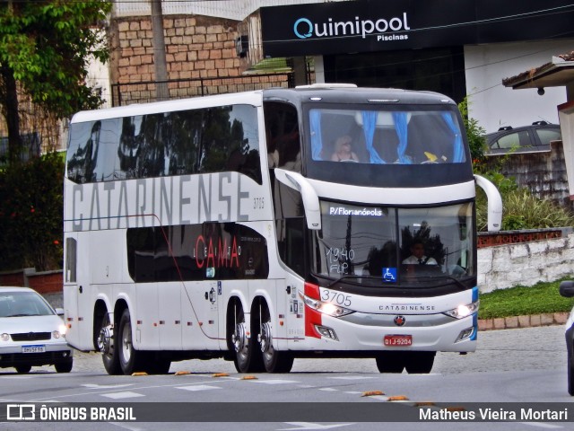 Auto Viação Catarinense 3705 na cidade de Joinville, Santa Catarina, Brasil, por Matheus Vieira Mortari. ID da foto: 11783411.