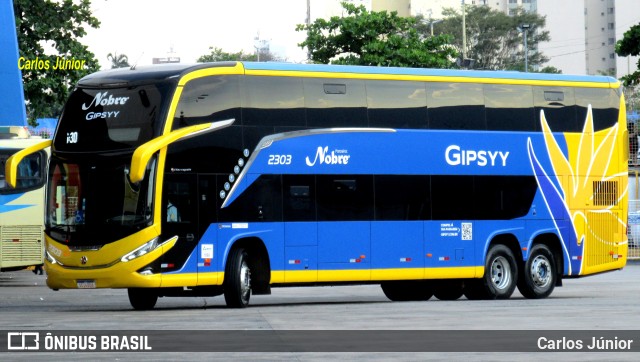 Nobre Transporte Turismo 2303 na cidade de Goiânia, Goiás, Brasil, por Carlos Júnior. ID da foto: 11788845.