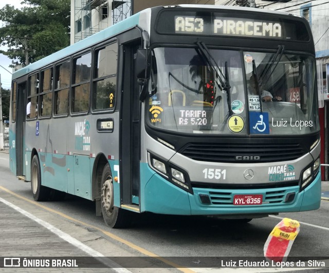 SIT Macaé Transportes 1551 na cidade de Macaé, Rio de Janeiro, Brasil, por Luiz Eduardo Lopes da Silva. ID da foto: 11788062.