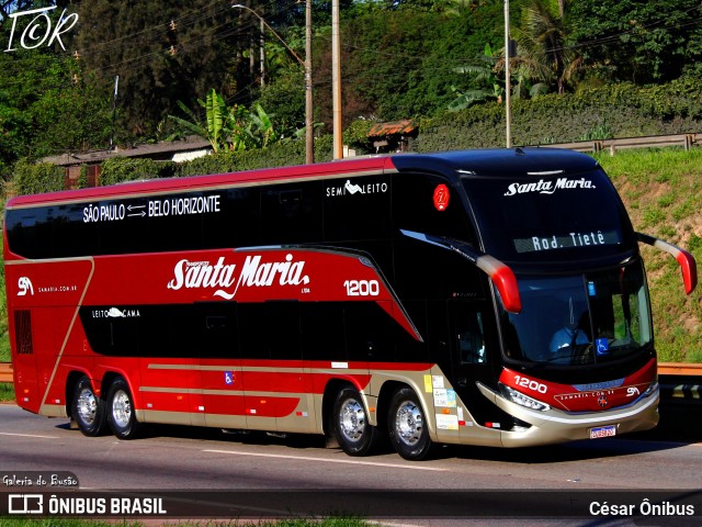 Santa Maria Fretamento e Turismo 1200 na cidade de Betim, Minas Gerais, Brasil, por César Ônibus. ID da foto: 11791275.