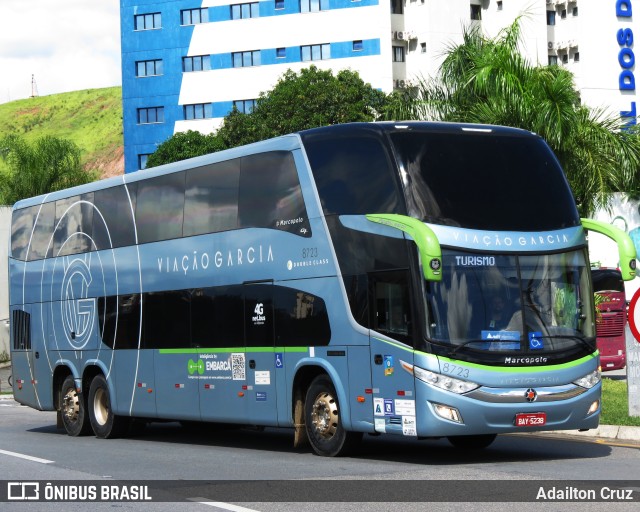 Viação Garcia 8723 na cidade de Aparecida, São Paulo, Brasil, por Adailton Cruz. ID da foto: 11790738.