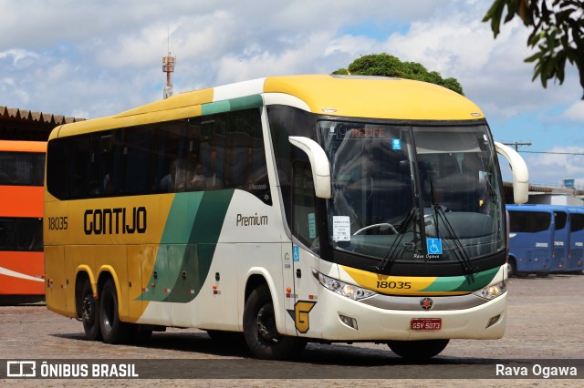 Empresa Gontijo de Transportes 18035 na cidade de Vitória da Conquista, Bahia, Brasil, por Rava Ogawa. ID da foto: 11790588.