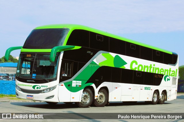 Viação Continental de Transportes 1003 na cidade de São Paulo, São Paulo, Brasil, por Paulo Henrique Pereira Borges. Número da foto: #11789486.