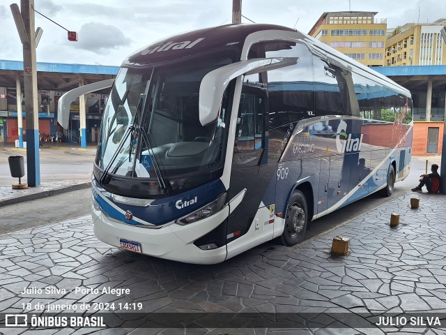 Citral Transporte e Turismo 909 na cidade de Porto Alegre, Rio Grande do Sul, Brasil, por JULIO SILVA. Número da foto: #11794277.