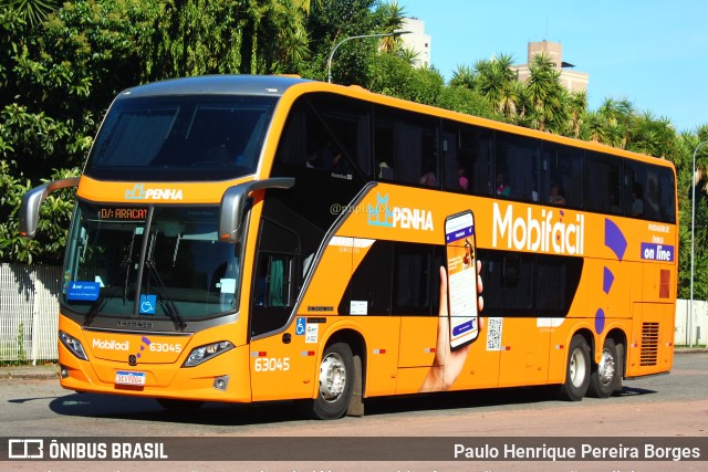 Empresa de Ônibus Nossa Senhora da Penha 63045 na cidade de Curitiba, Paraná, Brasil, por Paulo Henrique Pereira Borges. ID da foto: 11792983.