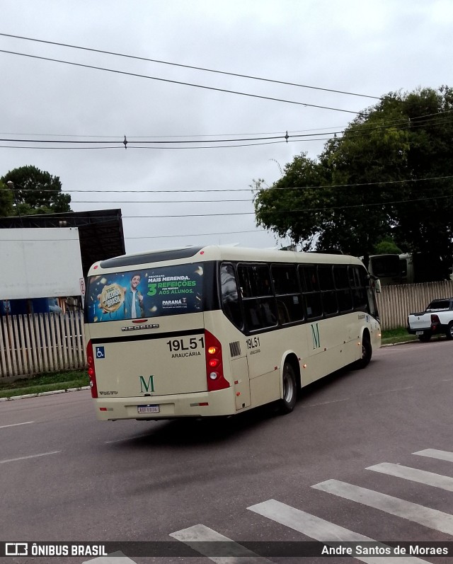 Araucária Transportes Coletivos 19L51 na cidade de Araucária, Paraná, Brasil, por Andre Santos de Moraes. Número da foto: #11794828.
