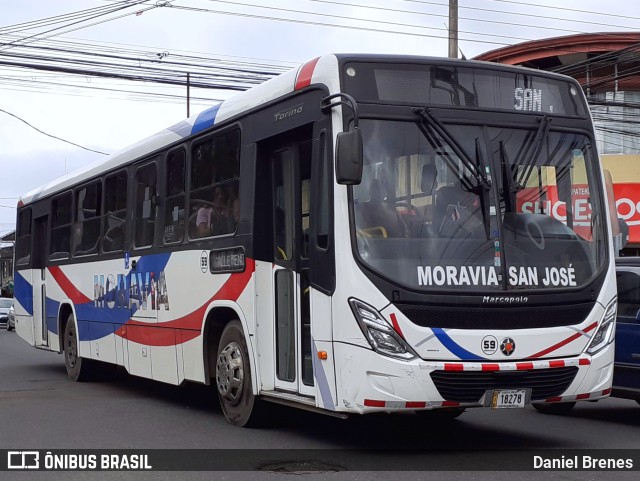 AMSA - Autotransportes Moravia 59 na cidade de San Vicente, Moravia, San José, Costa Rica, por Daniel Brenes. Número da foto: #11797796.