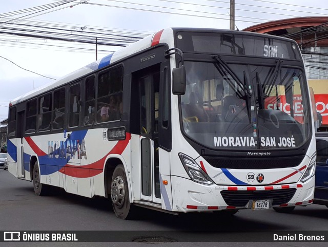 AMSA - Autotransportes Moravia 59 na cidade de San Vicente, Moravia, San José, Costa Rica, por Daniel Brenes. ID da foto: 11797796.