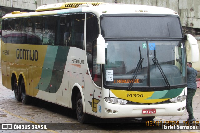 Empresa Gontijo de Transportes 14390 na cidade de Belo Horizonte, Minas Gerais, Brasil, por Hariel Bernades. ID da foto: 11800523.