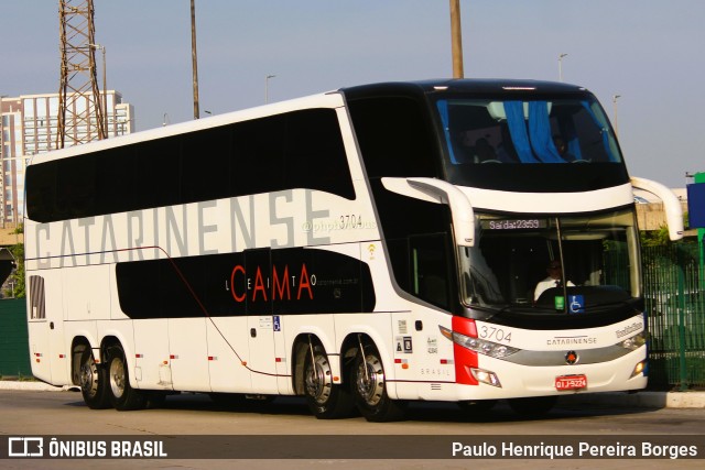 Auto Viação Catarinense 3704 na cidade de São Paulo, São Paulo, Brasil, por Paulo Henrique Pereira Borges. ID da foto: 11804890.