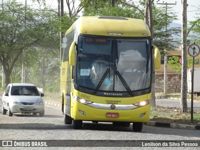 Viação Itapemirim 60045 na cidade de Caruaru, Pernambuco, Brasil, por Lenilson da Silva Pessoa. Número da foto: #11808729.
