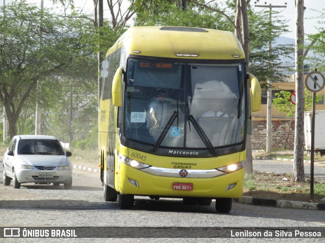 Viação Itapemirim 60045 na cidade de Caruaru, Pernambuco, Brasil, por Lenilson da Silva Pessoa. ID da foto: 11808729.