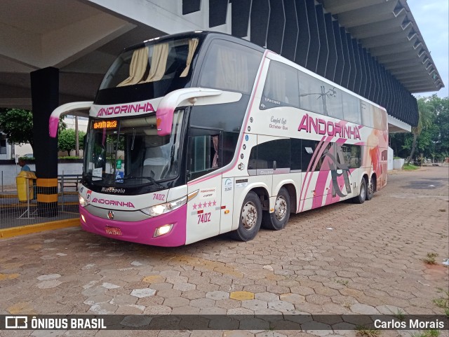 Empresa de Transportes Andorinha 7402 na cidade de Presidente Venceslau, São Paulo, Brasil, por Carlos Morais. ID da foto: 11807355.