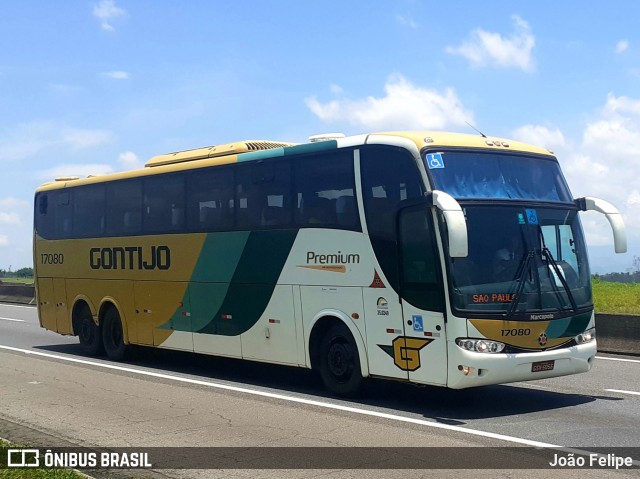 Empresa Gontijo de Transportes 17080 na cidade de Canas, São Paulo, Brasil, por João Felipe. ID da foto: 11807214.