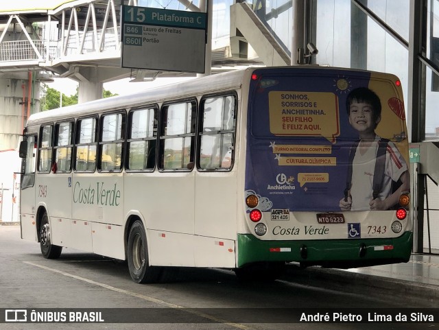 Empresa de Transportes Costa Verde 7343 na cidade de Lauro de Freitas, Bahia, Brasil, por André Pietro  Lima da Silva. Número da foto: #11810234.