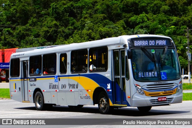 Viação Barra do Piraí Turismo RJ 113.013 na cidade de Barra do Piraí, Rio de Janeiro, Brasil, por Paulo Henrique Pereira Borges. ID da foto: 11813613.