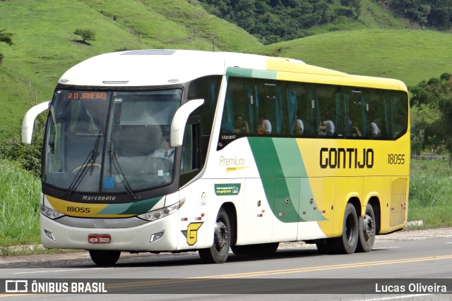 Empresa Gontijo de Transportes 18055 na cidade de Leopoldina, Minas Gerais, Brasil, por Lucas Oliveira. ID da foto: 11812979.