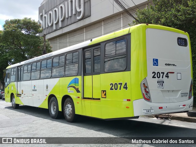 Itajaí Transportes Coletivos 2074 na cidade de Campinas, São Paulo, Brasil, por Matheus Gabriel dos Santos. ID da foto: 11815045.