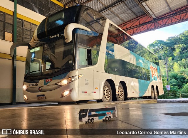 Auto Viação 1001 RJ 108.836 na cidade de Nova Friburgo, Rio de Janeiro, Brasil, por Leonardo Correa Gomes Martins. ID da foto: 11815411.