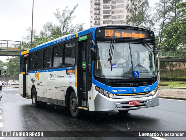 Viação Redentor C47512 na cidade de Rio de Janeiro, Rio de Janeiro, Brasil, por Leonardo Alecsander. Número da foto: #11814936.
