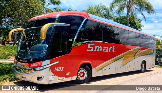 Viação Smart Transporte e Turismo 1403 na cidade de Itupeva, São Paulo, Brasil, por Diego Batista. ID da foto: 11817596.