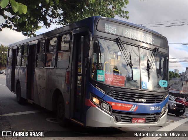 Auto Viação Urubupungá 20.645 na cidade de São Paulo, São Paulo, Brasil, por Rafael Lopes de Oliveira. Número da foto: #11819553.