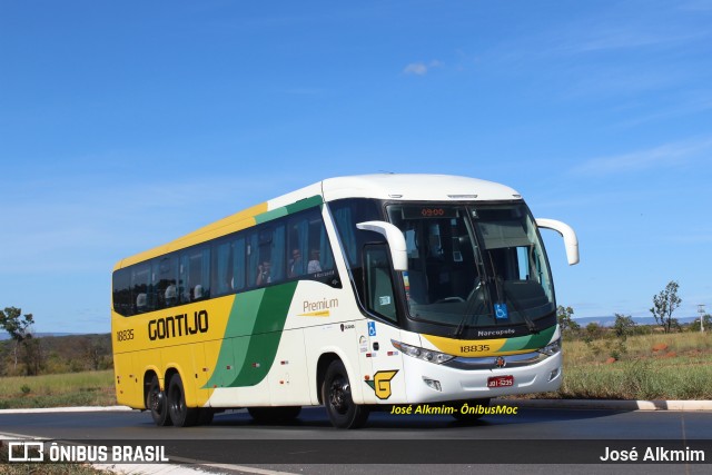 Empresa Gontijo de Transportes 18835 na cidade de Montes Claros, Minas Gerais, Brasil, por José Alkmim. ID da foto: 11816729.