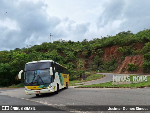 Empresa Gontijo de Transportes 14390 na cidade de Minas Novas, Minas Gerais, Brasil, por Josimar Gomes Simoes. ID da foto: 11821310.