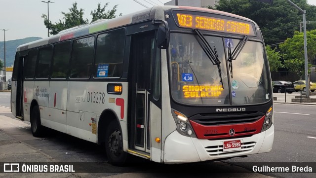 Transportes Barra D13278 na cidade de Rio de Janeiro, Rio de Janeiro, Brasil, por Guilherme Breda. Número da foto: #11820062.