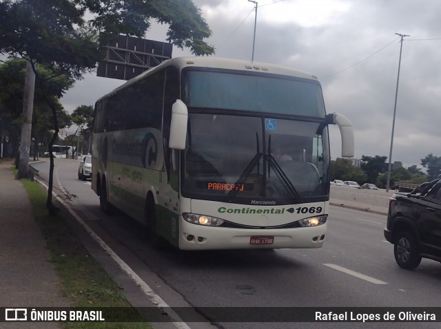 Viação Continental de Transportes 1069 na cidade de São Paulo, São Paulo, Brasil, por Rafael Lopes de Oliveira. ID da foto: 11821226.