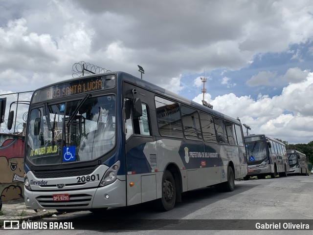 Viação Globo 20801 na cidade de Belo Horizonte, Minas Gerais, Brasil, por Gabriel Oliveira. ID da foto: 11823622.