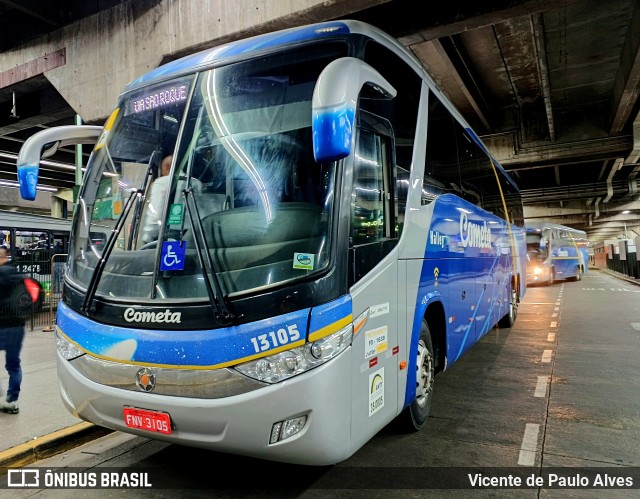 Viação Cometa 13105 na cidade de São Paulo, São Paulo, Brasil, por Vicente de Paulo Alves. ID da foto: 11823508.