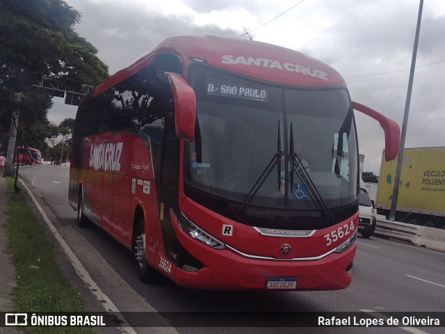 Viação Santa Cruz 35624 na cidade de São Paulo, São Paulo, Brasil, por Rafael Lopes de Oliveira. Número da foto: #11821212.