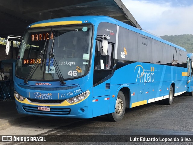 Viação Nossa Senhora do Amparo RJ 186.108 na cidade de Niterói, Rio de Janeiro, Brasil, por Luiz Eduardo Lopes da Silva. ID da foto: 11825368.